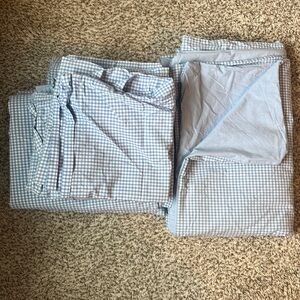 Pottery Barn Kids Blue Gingham Duvet and Sheet Set